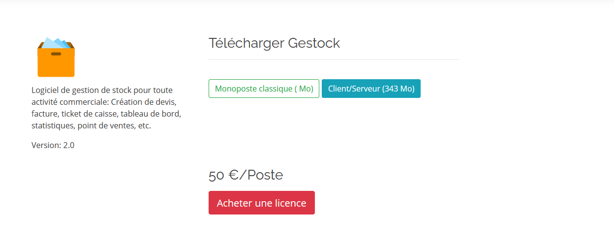 Gestock, Logiciel de gestion de stock